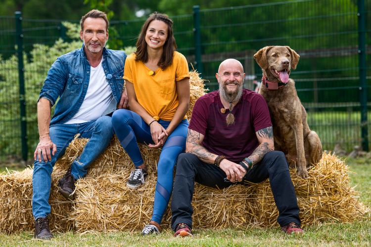 Moderator Jochen Bendel, Fitnessexpertin Marion Luck und Hundetrainer Holger Schüler