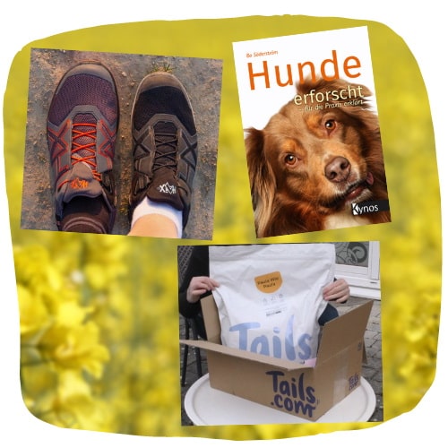 Im Mai kannst du bei uns Schuhe, Bücher und Futter gewinnen.