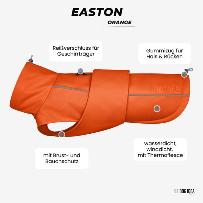 Hundebekleidung: Easton in Orange von The Dog Idea